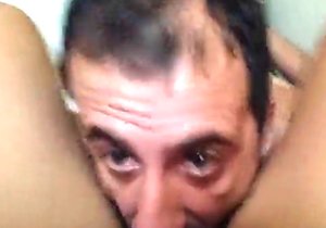 Brunette banged with legs spread wide (POV)