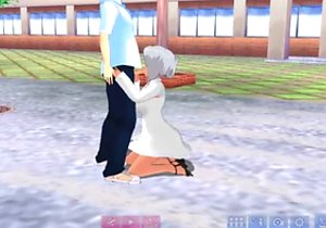 Grey-haired cartoon hottie sucking cock in POV