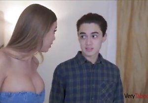 She is ready to suck cock next to a sleeping MILF