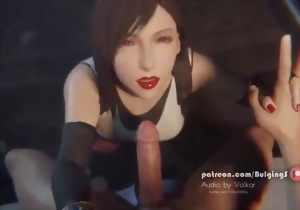 A sensual lady is sucking his wet penis in a hot 3D porn action
