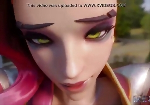 Beautiful 3D porn scene with a stunning pink-haired chick