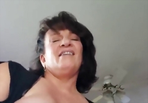 Gorgeous naked boobies of a long-legged slender female